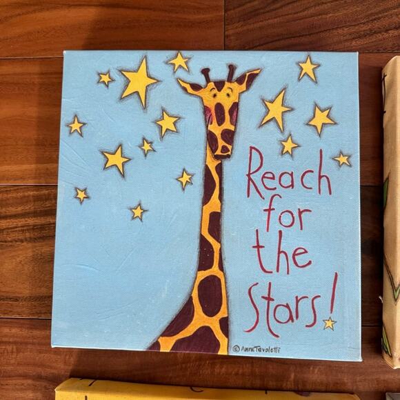 Canvas Print Wall Art Kids Room Nursery Animals Inspirational Quotes Set of 6 - Picture 2 of 8